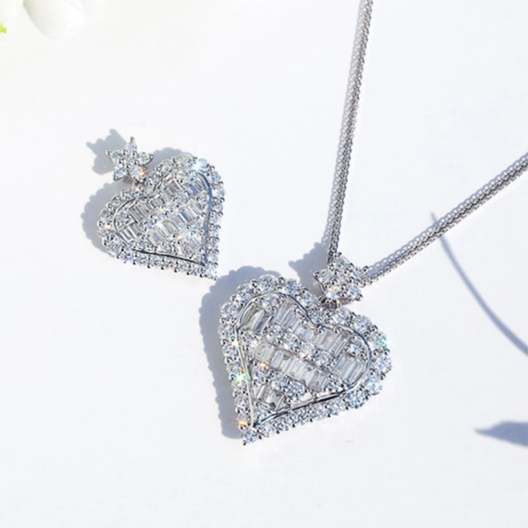 New Beautiful Pave Diamond Necklace - Picture 2 of 6